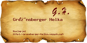 Grünsberger Helka névjegykártya